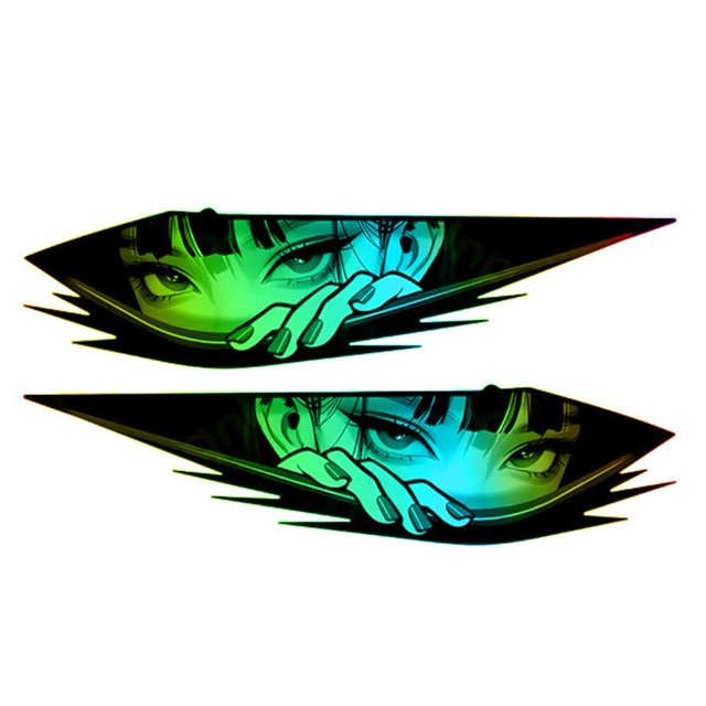 Anime Girl Reflective Stickers for Cars, Electric Vehicles & Bicycles - Waterproof & Sunproof, Personalized Car Decoration