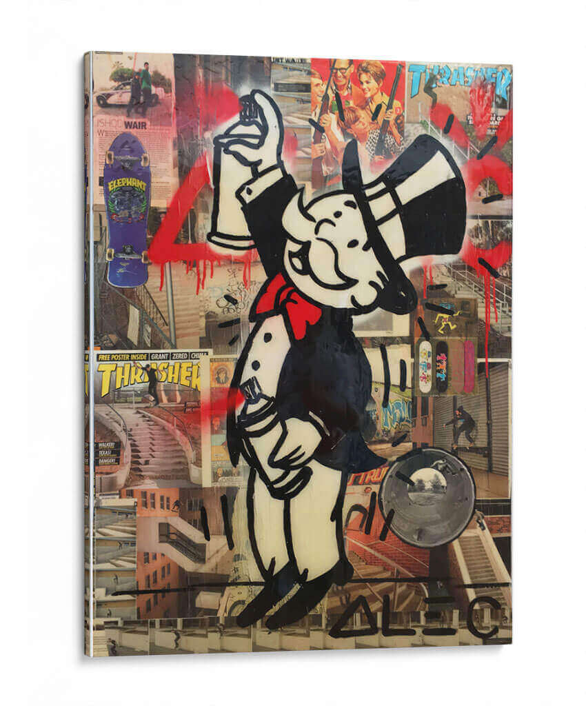 Cuadro De Dinero Cuadro Decorativo Alec Monopoly Bitcoin Criptomonedas |  50x100cm Lienzo Canvas 100% Algodu00f3n | DECOGALERIA | Listo Cuadros  Decorativos Para Recamara Hombre