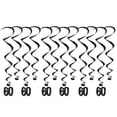 thumbnail image 2 of Beistle Pack of 6 Black “60” Birthday Party Whirls 31.5”, 2 of 2