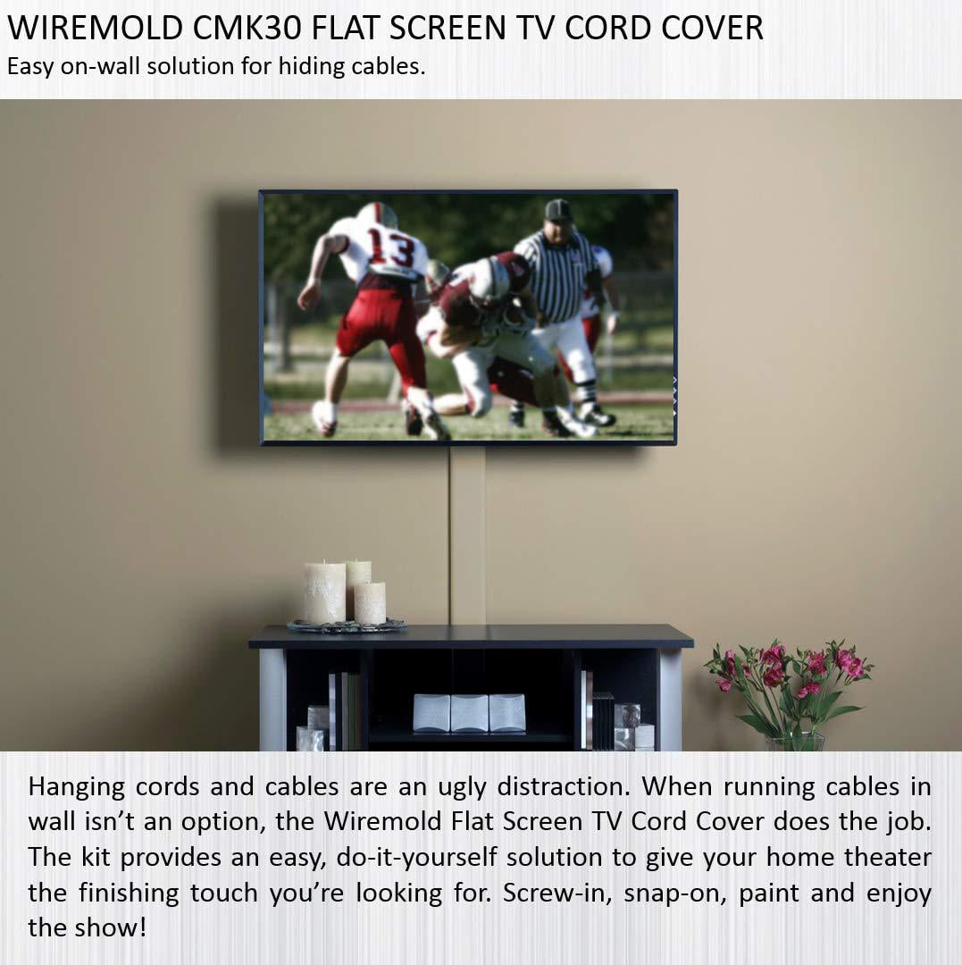 30-inch Flat Screen TV Cord Cover Kit, Nonmetallic