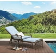 thumbnail image 7 of Olmia Adjustable Lounger Chair Outdoor, Wicker Rattan Patio Lounger Chair with Cushions & Retractable Foot-Rest -Steel Frame, Brown, Blue, 7 of 7