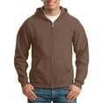 thumbnail image 2 of Men's Thickened Solid Color Zip Up Hoodie Sweatshirt Long Sleeve Crewneck Loose Fashion Cardigan for Winter, 2 of 4