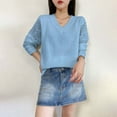 thumbnail image 2 of Womens Sweaters, V Neck Sweaters for Women, Lightweight Knit Pullover Top, Long Sleeve Casual Fall Top for Everyday Style and Wear, 2 of 4