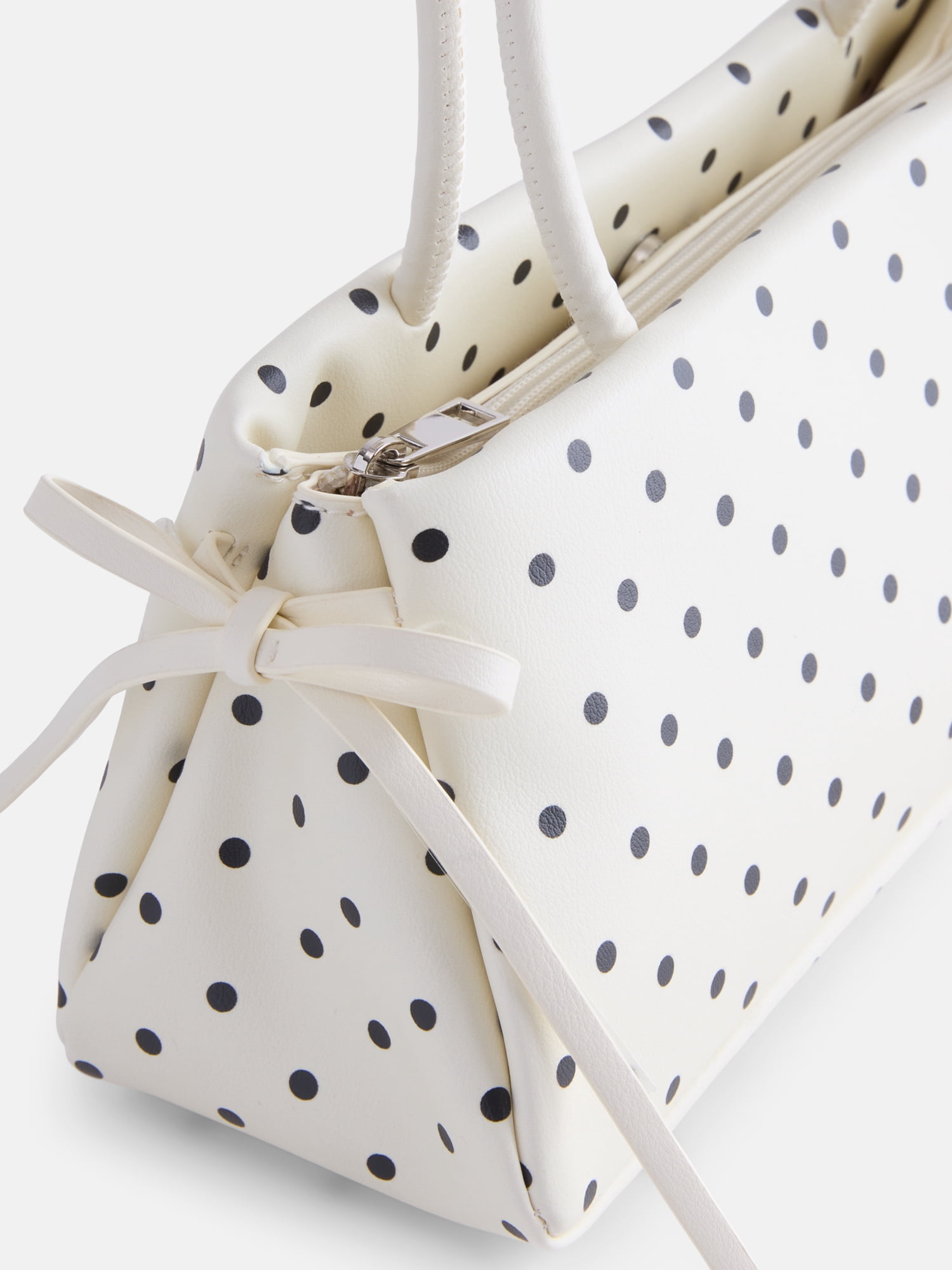No Boundaries Women's Bow Shoulder Bag, Polka Dot