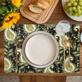 thumbnail image 4 of Black Teal Boho Botanical Placemats Set of 12, Southwestern Retro Ethnic Tribal Placemats for Dining Table, Place Mats for Kitchen Tabletop, Waterproof Wipeable Dining Table Mats Set, 4 of 9