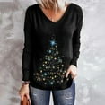 thumbnail image 2 of Odeerbi Christmas Shirts for Women Long Sleeve Tops Fashion Casual Christmas Print Round Neck Loose Blouse, 2 of 5