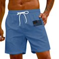 thumbnail image 5 of OHGOD Mens Shorts Clearance - Men Shorts Casual - Summer Shorts Men - Men's Hawaiian Lace-up Shorts Casual Pants - Blue - L, 5 of 6