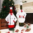 thumbnail image 4 of Envoltura de manga de botella de Navidad, ropa decorativa divertida de Chef, regalos de fiesta, vestido de vino tinto, restaurante, tienda, mesa, Kits de decoración para fiestas Estilo de botón Inteprter HA070379-01, 4 of 6