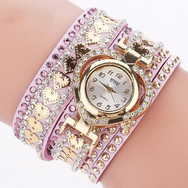 Reloj pulsera de piedra chakra verde incrustada con diamantes para mujer • Diseño de lazo de cristal de aleación • Regalo de joyería de moda elegante