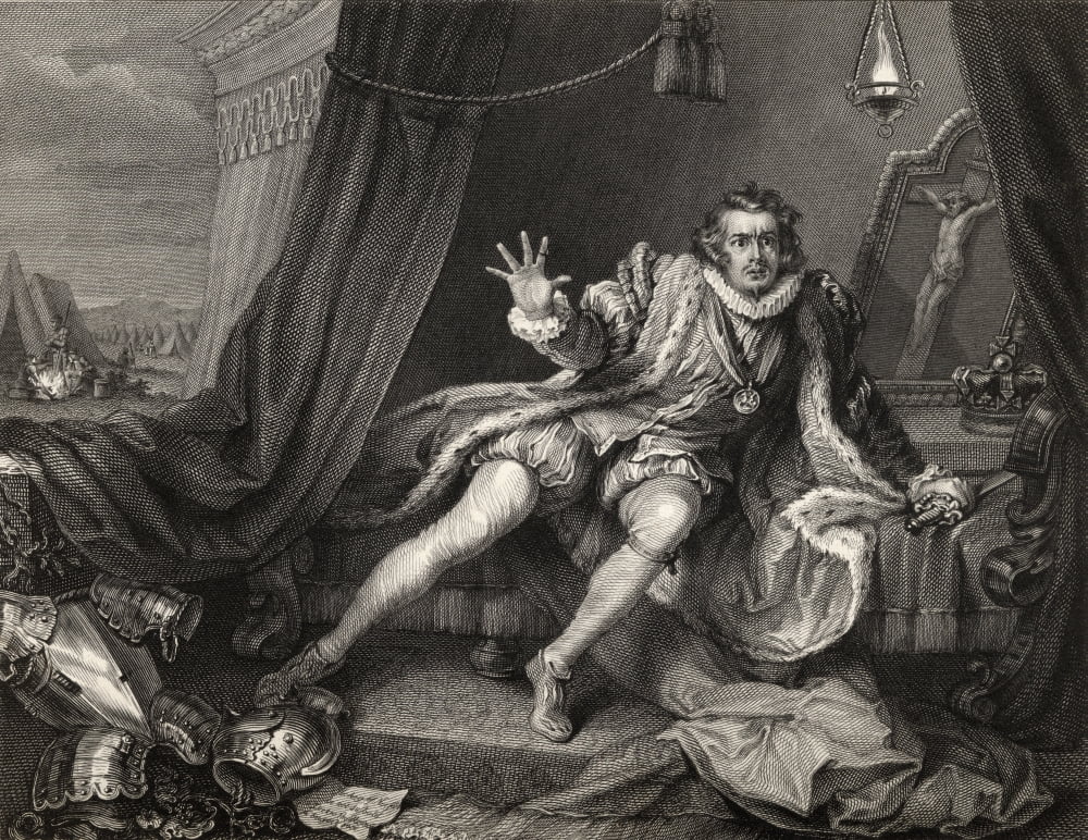 Garrick In The Character Of Richard The Third David Garrick 1717 To 1779 English Actor Engraved By E Portbury After Hogarth From The Works Of Hogarth Published London 1833 Canvas Art - Ken Welsh Desi