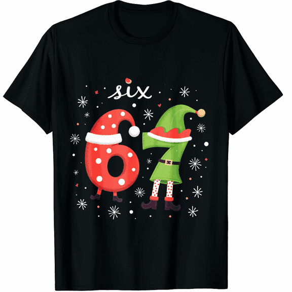 67 Meme Six Seven for Women Men Christmas T-Shirt