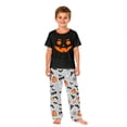 thumbnail image 3 of Halloween Pajamas Family Matching Set - 2 piece Pumpkin Face Short Sleeve Tops+Pants Sets,Happy Halloween Festivel Theme Gifts for Whole Family for 6 Years Pjs, 3 of 6