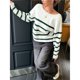 thumbnail image 5 of Suéter Corto de Cuello Redondo para Mujer, Larga, Tejido Grueso, Estilo Jersey, Ideal para Otoño Verde y M, 5 of 7