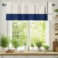 thumbnail image 2 of Abstract Gemoetric Valances for Windows, 54 x 18in, Art Navy Blue Color Block Rod Pocket Kitchen Valance Curtain Light Filtering Window Treatments for Living Room Bedroom, 1 Panel, 2 of 7