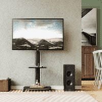 FITUEYES TV Stand with Laptop Stand and Wheels for TVs up to 65", Black