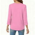 thumbnail image 5 of 3/4 Length Sleeve Womens Tops 2026 Spring Summer Trendy Tee Shirts Dressy Casual Business Work Blouses Outfits Pink M, 5 of 5