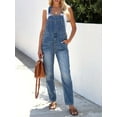 thumbnail image 2 of KelaJuan Women Denim Rompers Overalls, Adjustable Bib Jeans Pants Jumpsuits with Pockets Streetwear, 2 of 6