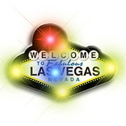 Light Up Welcome to Las Vegas Flashing Blinking LED Body Light Lapel Pins (Set of 25)