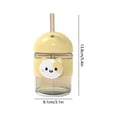 thumbnail image 3 of kkbbma under $5 Cartoon Water Cup, CartoonChildren'sDrinking Cup, Glass StRaws Tumbler with Lid, Colorful Cat Face InsulatedKidsWater Bottle, Leak-Proof Portable Beverage Container, 3 of 6