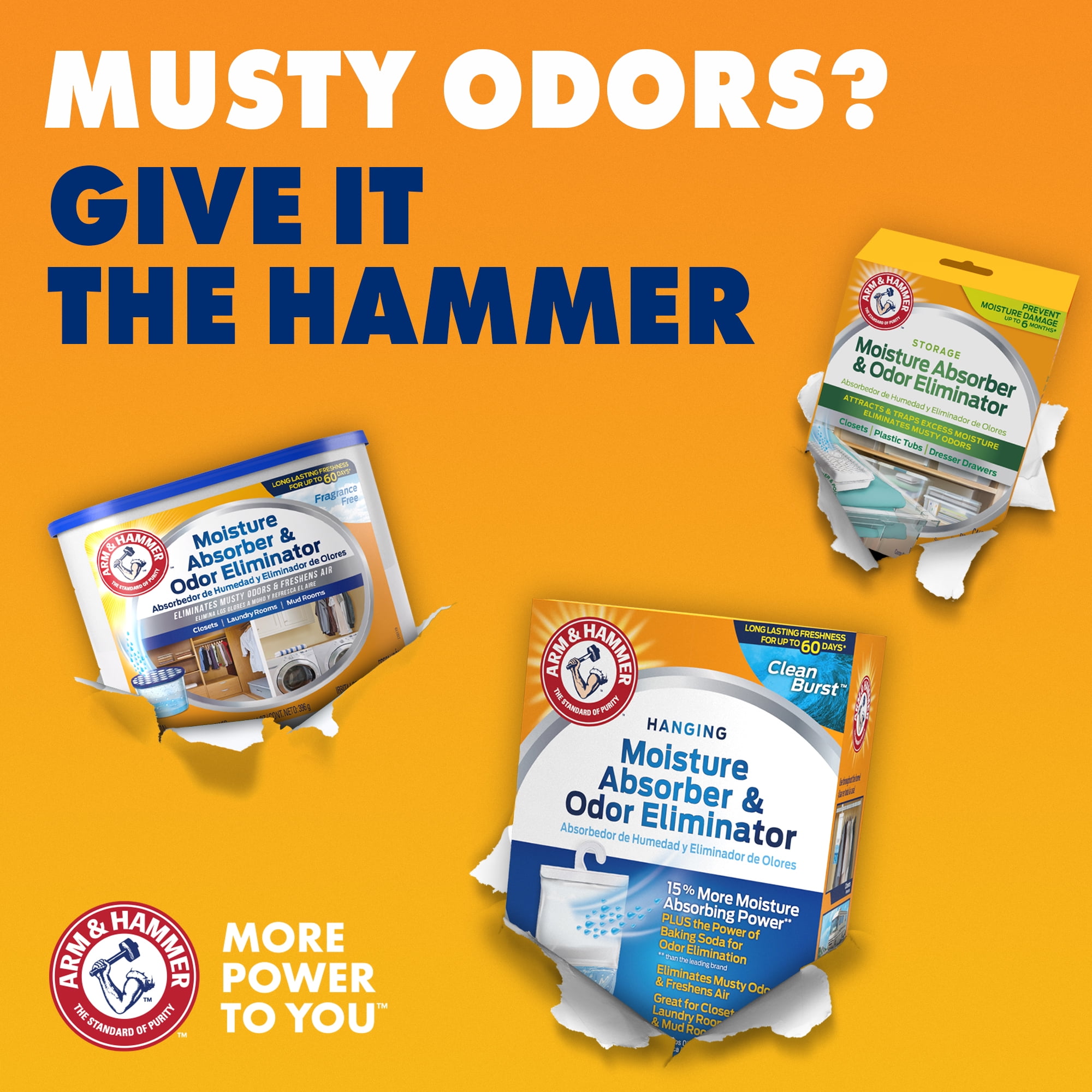 Arm & Hammer Desiccant Type Disposable Moisture Absorber and Odor Eliminator, 10.5 oz Pouch