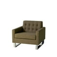 thumbnail image 4 of Benjara Loe 35" Accent Chair- Modern Tufted Seat- Brown Fabric- Steel Legs, 4 of 5