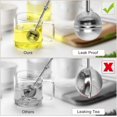 thumbnail image 4 of Bola de té de acero inoxidable con mango largo, 2 filtros infusores de té premium para té de hojas sueltas, colador difusor de té de malla fina reutilizable para C, 4 of 5