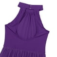 thumbnail image 5 of ZDHoor Girls Mock-Neck Lyrical Dance Dress Cutout Back Leotard Sheer Mesh Skirt Dancing Costumes Purple 12, 5 of 7