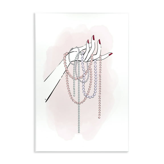 Stupell Industries Holding Beaded Jewelry Novelty Painting Unframed Art Print Wall Art, 10 x 15