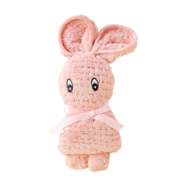 EGNMCR Corals Fleece Small Towel Squares Handkerchief Cute Rabbits Shaped Souvenir Gift Towel bath towels