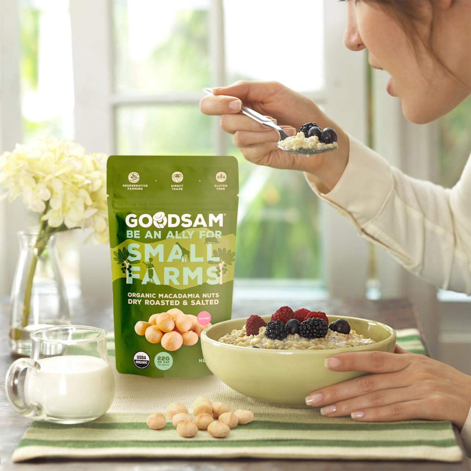 (Pack of 12), GoodSam Organic Macadamia Nuts Dry Roasted & Salted, 8 oz