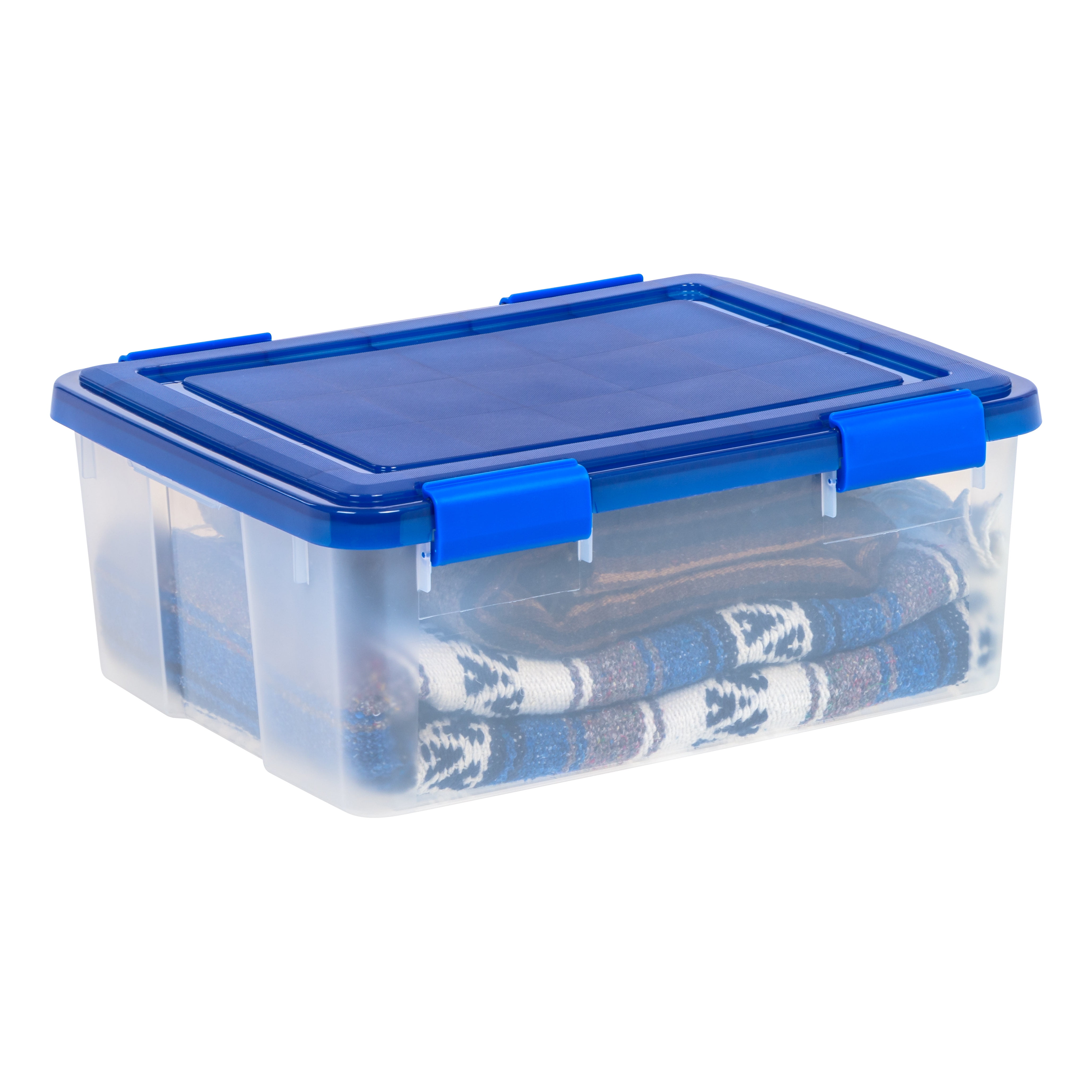 IRIS 30 Qt. Plastic Storage Bins with Sealed Lids, Clear Gasket Box, Airtight Containers 4Pk