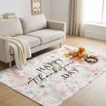 thumbnail image 4 of Happy Thanksgiving Day Washable Area Rug 3 x 5 ft Rustic Minimalist Pink Green Pumpkin Leaf Soft Non‑Slip Rugs Stain Repellent Indoor Mats for Entry Foyer, Apartment Living Corner Dining Nook, 4 of 9