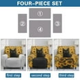 thumbnail image 6 of FKELYI Recliner Slipcover Stretchy Reclining Chair Cover with Pocket Non-Slip Sofa Couch Covers Sunflower Black Cat Print 4 Pcs Furniture Protective Covers, 6 of 7