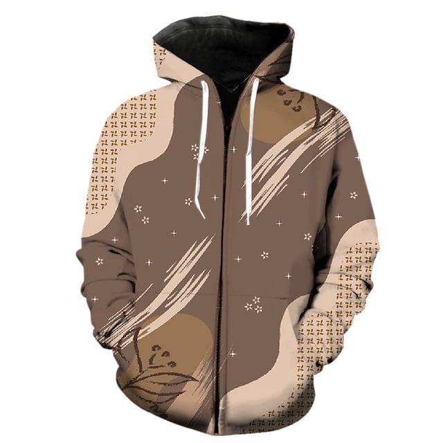 Sudadera con capucha y cremallera para hombre, diseño abstracto de hojas de plantas, unisex, de gran tamaño, estilo hip hop, con capucha, para primavera