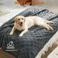 thumbnail image 3 of Waterproof Dog Blankets for Large Dogs XL, Pet Blanket for Bed Furniture Sofa Protector, Soft Fleece Dog Bed Blanket for Crate Car Outdoor, Washable, 60"x50", Light Gray, 3 of 8