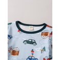 thumbnail image 4 of Kid's 2pcs Pijama, Conjunto De Top De Manga Larga Y Pantalones De Cintura Elástica, Estampado De Árbol Y Coche, Ropa De Descanso, Conjunto De PJ Cómodo Y Casual De Estilo Navideño Para Niños Y Niñas, 4 of 4