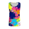 thumbnail image 4 of JUUYY Men's Tie Dye Tank Top - Beach Tank Tops for Men - Sleeveless Summer Tops - Mens Athletic Gym T-Shirts Multicolor#2 S, 4 of 5