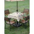 thumbnail image 4 of Outdoor Tablecloth with Umbrella Hole for Patio/Picnic/Party/Camping, Independence Day Waterproof Table Cloth Square Cover Washable, Country Retro Eucalyptus Leaf Flowers (60"x 60"), 4 of 9