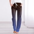 thumbnail image 2 of YDLCAFD Women's Spring And Gradient Color Lace Up Pocket Loose Wide Legged Cropped Casual Pants (2), 2 of 4