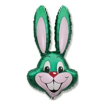 Green BUNNY RABBIT Head Easter Spring Jumbo Shape 35" Mylar Foil Balloon • Party Supplies Decorations Balloons