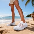 thumbnail image 2 of Barefoot Water Shoes Women Athletic Workout Gym Beach Swim Sneakers Travel Pool Sand Quick Drying Running Non Slip Slip on Footwear White Size 6, 2 of 4