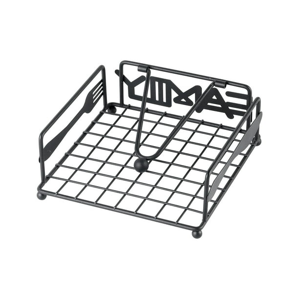 Servilletero para cocina: moderno dispensador de servilletas plano para el hogar y el comedor al aire libre, servilleteros de papel con brazo pesado para un fácil acceso, mantenga su comedor