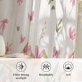thumbnail image 6 of Pink Spring Floral Semi Sheer Curtains Drapes for Living Room,Bedroom,French Doors Window 108 Inches Long,Pastoral Flowers Farmhouse Rustic Rod Pocket Chiffon Curtain Drapery Voile Draperies Panel, 6 of 8