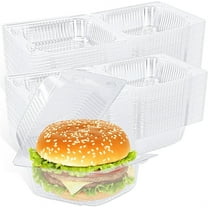 NOGIS 100 PCS 5 x 5 Inch Clear Plastic Take out Containers,Disposable Clamshell Dessert Container with Lid, for Salads, Pasta, Sandwiches(Square)