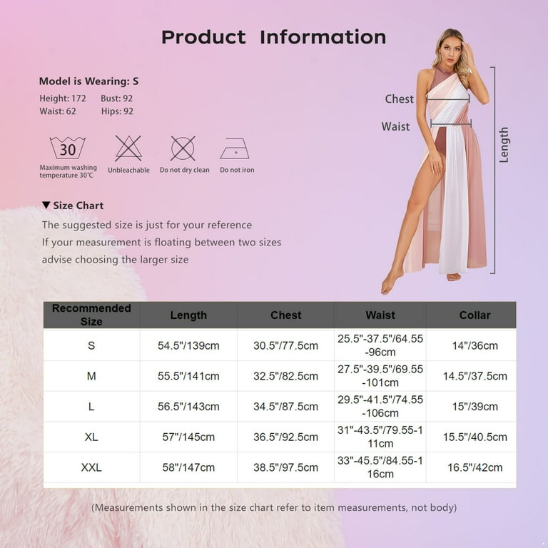 YEAHDOR Womens Chiffon Long Maxi Split Dress Modern Contemporary Dance  Leotard Dress Prom Party Gown Blue M - Walmart.com