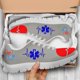 thumbnail image 1 of Doginthehole - Zapatos planos médicos de ECG para trabajadores del hospital, con estampado de latidos del corazón y cordones, marca de diseñador, 1 of 6