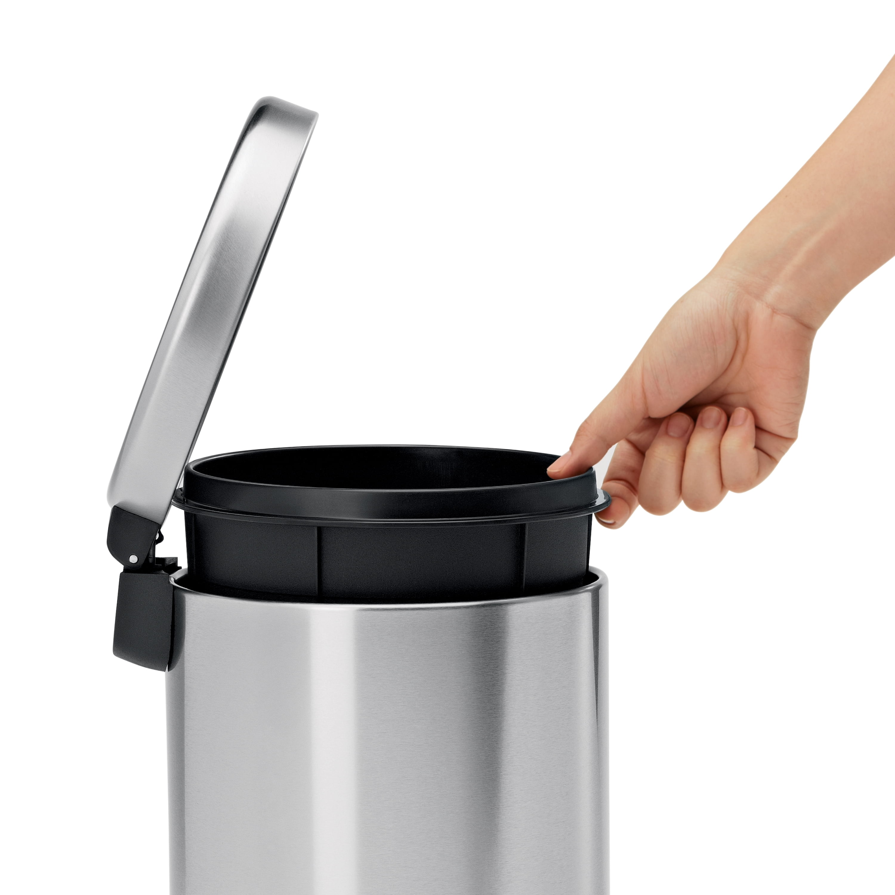 simplehuman, Brushed Stainless Steel 1.5 Liter / 0.4 Gallon Mini Countertop Trash Can