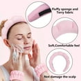 thumbnail image 3 of TISMOD Spa Headband and Wristband Set for Skincare Washing Face Terry Cloth Wrist Towels Head Band for Skin Care Bubble Soft Hairband for Women Girls Makeup Shower(Pink set), 3 of 7