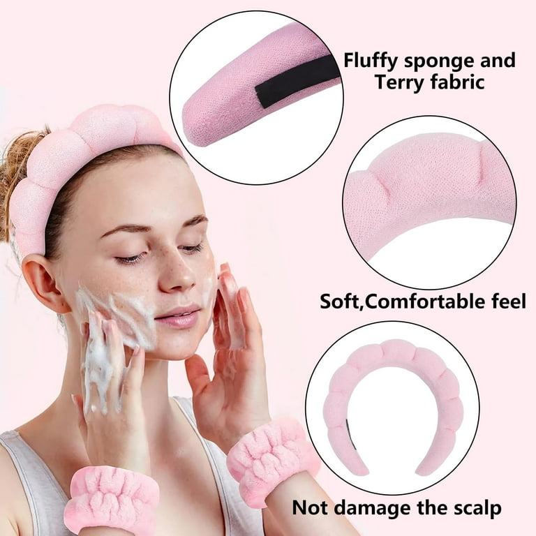 TISMOD Spa Headband and Wristband Set for Skincare Washing Face