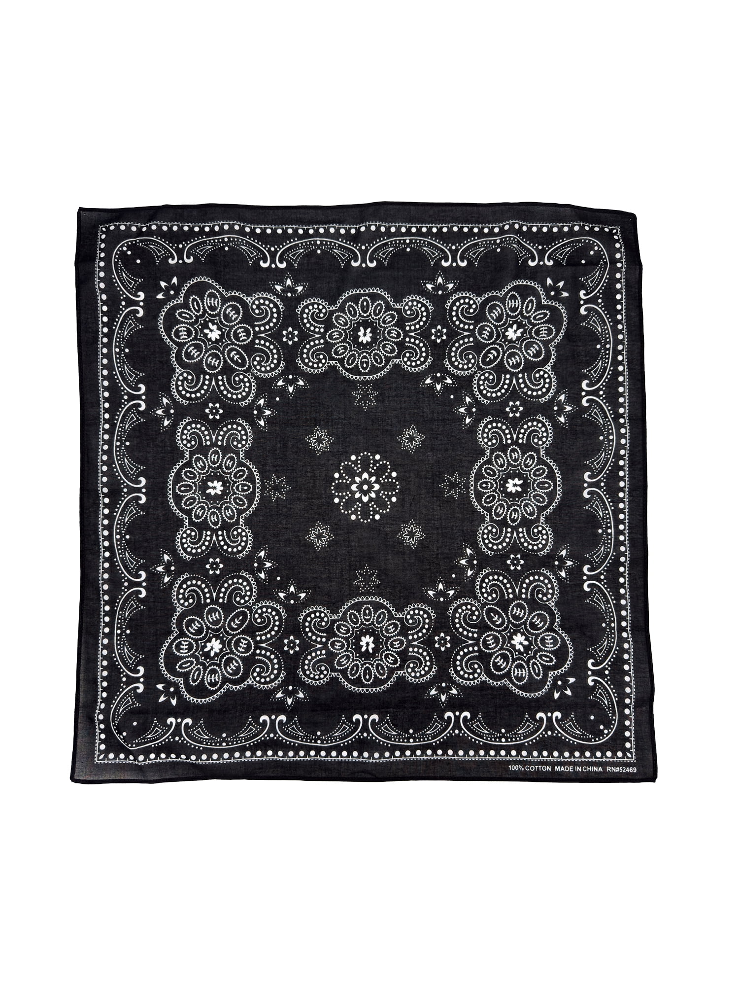 Time and Tru Women's Western Star Bandana, Black Soot, One Size Fits Most